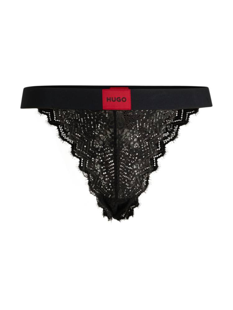 Artikel klicken und genauer betrachten! - Der HUGO Slip aus Spitze mit sportivem, mittelhohem Stretch-Bund ist ein zeitgemäßes Piece. Logo-Label im charakteristischen Rot. | im Online Shop kaufen
