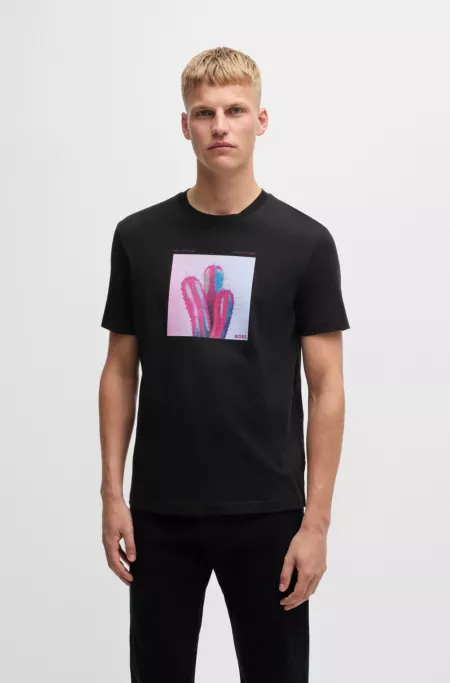 Cotton-jersey T-shirt with road trip-inspired graphics