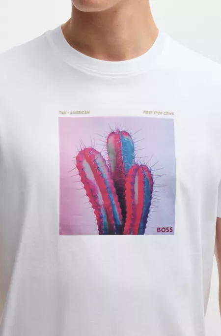 Cotton-jersey T-shirt with road trip-inspired graphics