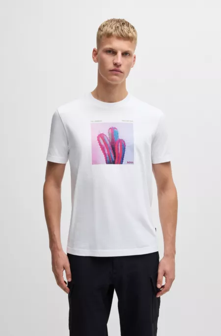 Cotton-jersey T-shirt with road trip-inspired graphics