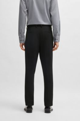 Dressletic tapered-fit trousers in performance-stretch fabric, Black