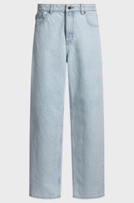 Relaxed-fit jeans in blue denim, Light Blue