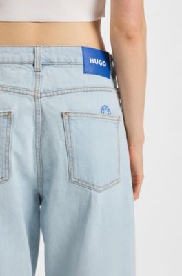 Relaxed-fit jeans in blue denim, Light Blue