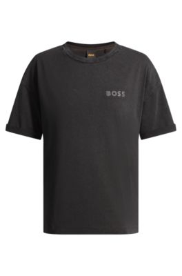 HUGOBOSS/ロゴプリント リラックスフィット Tシャツ BOSS - リラックスフィットTシャツ コットン シーズンバック