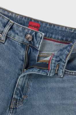 Mom-fit jeans in blue comfort-stretch denim, Blue