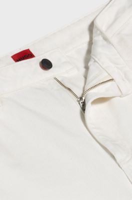 Modern-fit jeans in white rigid denim, White