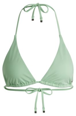 Triangle bikini top with monogram lining, Light Green