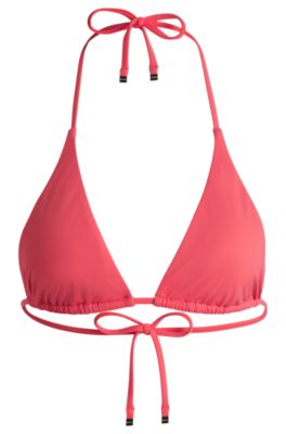 Triangle bikini top with monogram lining, Dark pink