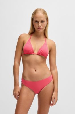 Triangle bikini top with monogram lining, Dark pink