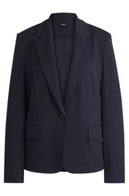 Dressletic relaxed-fit blazer in stretch fabric, Dark Blue