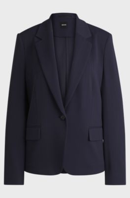 Dressletic relaxed-fit blazer in stretch fabric, Dark Blue
