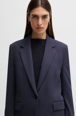 Dressletic relaxed-fit blazer in stretch fabric, Dark Blue