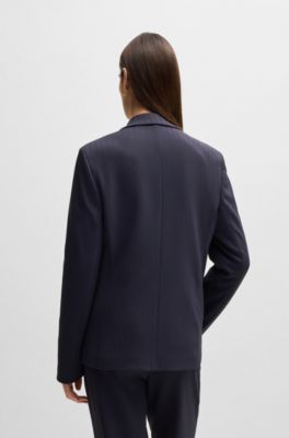 Dressletic relaxed-fit blazer in stretch fabric, Dark Blue