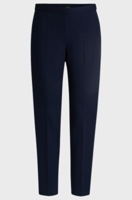 Regular-fit trousers with front crease, Dark Blue