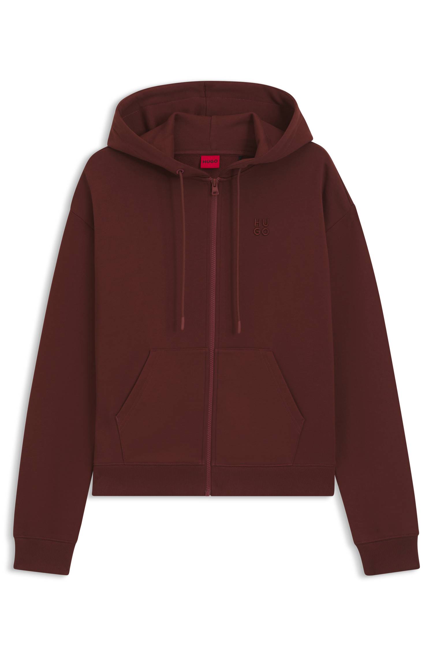 Hugo Cotton-terry zip-up hoodie with stacked-logo embroidery dam – bild 4