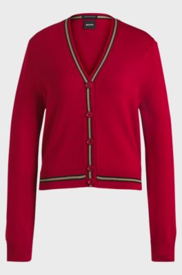 BOSS x Creation of the Gods cardigan in merino wool, Red