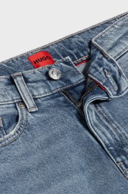 Skinny-fit jeans van kwartsblauw superstretchdenim, Blauw