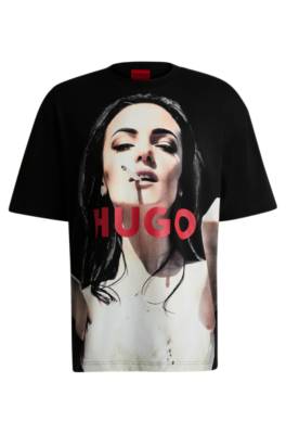 Oversized-fit T-shirt in cotton with statement artwork 1