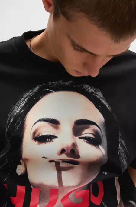 Oversized-fit T-shirt in cotton with high-impact print