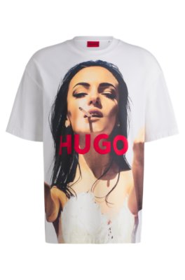 Oversized-fit T-shirt in cotton with statement artwork