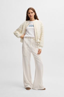 Cotton-jersey T-shirt with seasonal logo, White