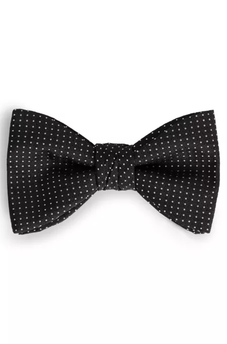 Silk bow tie with micro dots