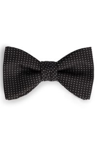 Silk bow tie with micro dots, Black