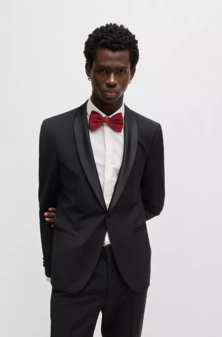 Bow tie in patterned silk jacquard