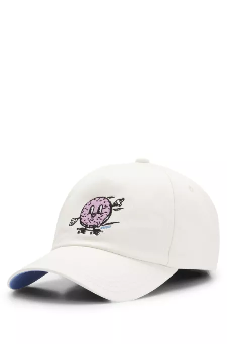 Cotton-twill cap with animation embroidery