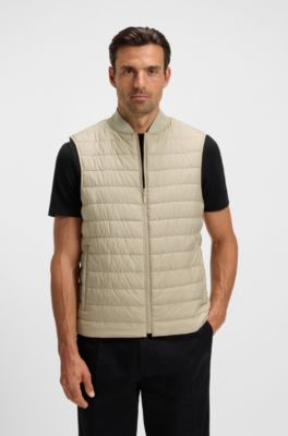 Travel-friendly stretch-softshell coat with detachable inner gilet, Light Beige