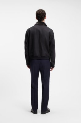 Regular-fit pilot jacket with detachable faux-fur collar 3
