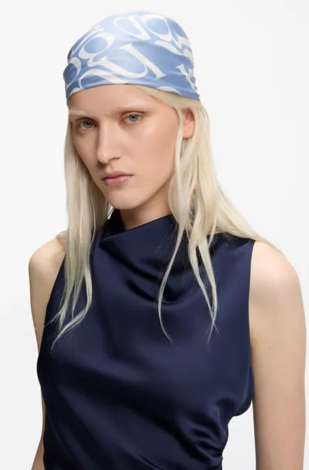 Écharpe en soie avec imprimé artistique