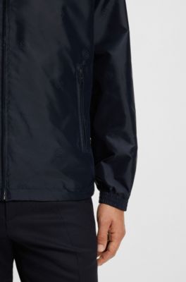Water-repellent jacket with Double B monograms, Dark Blue
