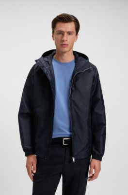 Water-repellent jacket with Double B monograms, Dark Blue
