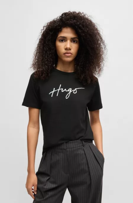 Crew-neck T-shirt in cotton with seasonal print