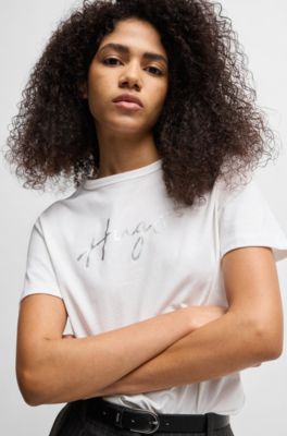 Crew-neck T-shirt in cotton with seasonal print, White