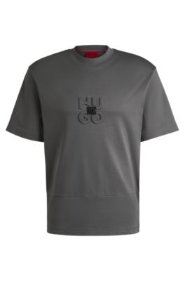 HUGO - コットンインターロック Tシャツ スタックロゴ
