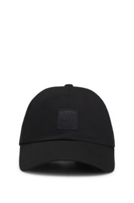 Cotton-twill cap with logo patch, Black