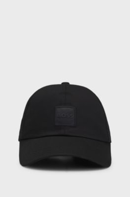 Cappellino in twill di cotone con toppa con logo, Nero