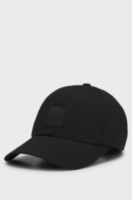Cotton-twill cap with logo patch, Black