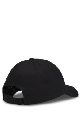 Cotton-twill cap with logo patch, Black