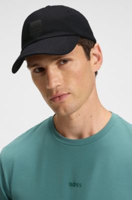 Cotton-twill cap with logo patch, Black