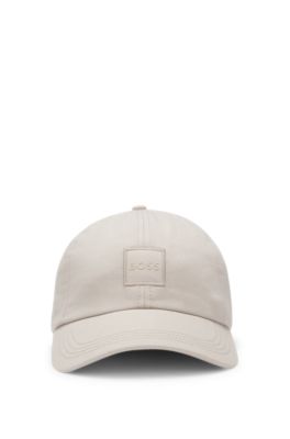 Gorra de sarga de algod&oacute;n con parche de logo, Gris claro