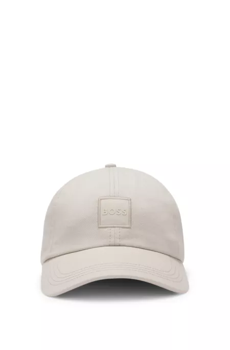 Cap aus Baumwoll-Twill mit gewebtem Logo-Aufnäher