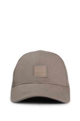 Cotton-twill cap with logo patch, Light Brown