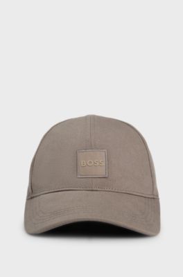 Casquette en twill de coton avec patch logo, Brun chin&eacute;