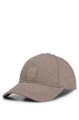Cotton-twill cap with logo patch, Light Brown