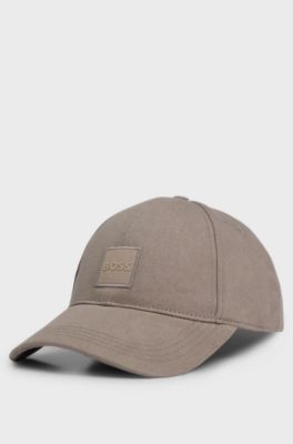 Cotton-twill cap with logo patch, Light Brown