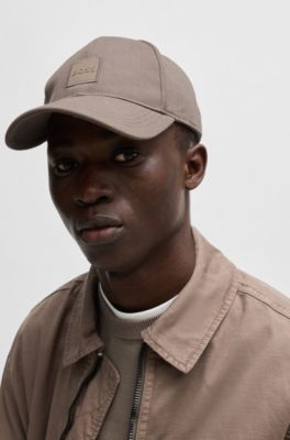 Cotton-twill cap with logo patch, Light Brown
