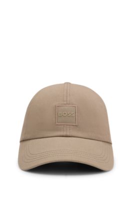 Cotton-twill cap with logo patch, Beige